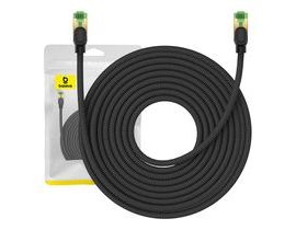 Opletený síťový kabel cat.8 Baseus Ethernet RJ45, 40Gbps, 15m (černý)