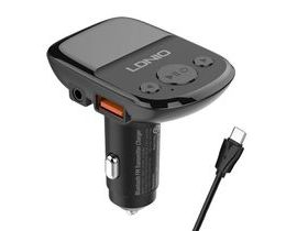 LDNIO Bluetooth C706Q, 2USB, AUX Transmiter FM + kabel USB-C