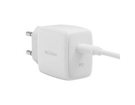 Nástěnná nabíječka 25W PD Ricomm RC251 EU, 1xUSB-C + 2,1m kabel USB-C