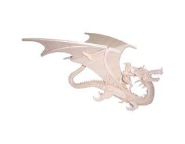 Woodcraft Drevené 3D puzzle zvieratá drak a rytier