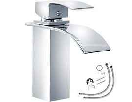 Tectake 402131 Washbasin batéria M2431 so širokým výbojom - šedá šedá mosadz