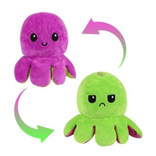 Oboustranný plyšák - chobotnice fialová/zelená