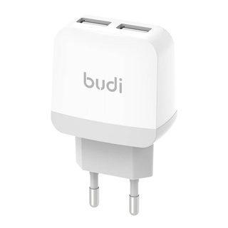 Nástěnná nabíječka, Budi 2x USB 5V 2,4A (bílá)