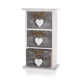 HOME DECOR Polička SOLID HEART, 3 šuplíky