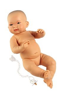 Llorens 45006 Novonarodené dievča - realistická bábika Baby žltá rasa s celoiálnym telom - 45 cm