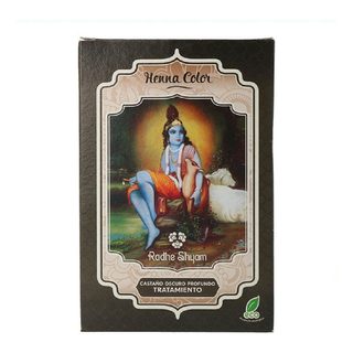 Polopermanentní barva Radhe Shyam Tmavá kaštanová hnědá Henna V prášku (100 g)