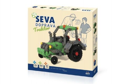 Stavebnica Seva Doprava Traktor plast 384 dielikov v krabici 35x33x5cm 5+ Cena za 1ks