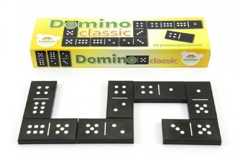 Domino Classic 28ks společenská hra plast v krabičce 21x6x3cm