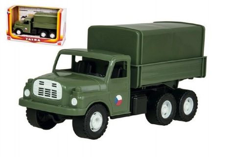 Auto nákladní Tatra 148 khaki vojenská plast 30cm v krabici 35x18x13cm