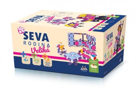 Stavebnica Seva plast Rodina Veliká 915ks v krabici 27x38x18cm Cena za 1ks