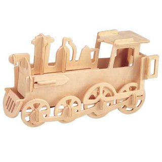 Woodcraft Drevené 3D puzzle malá lokomotíva