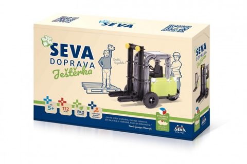 Stavebnice SEVA DOPRAVA Ještěrka plast 112 dílků v krabici 22x15x6cm