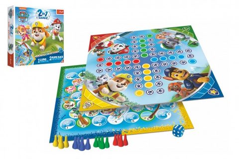 Súbor hier 2v1 Človeče, nehnevaj sa, Psie závod Tlapková patrola / Paw Patrol v krabici 24,5x24,5x5cm Cena za 1ks