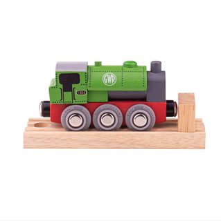 Bigjigs železničný drevený lokomotívny gril green