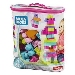 Budova kocky Mega Mattel (60 ks) ružová