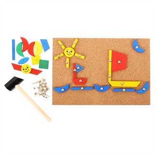 Bigjigs Toys Kreativní deska přibíjení tvarů