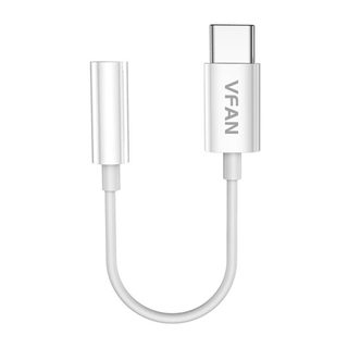 Kabel Vipfan L08 USB-C na mini jack 3,5 mm AUX, 10 cm (bílý)