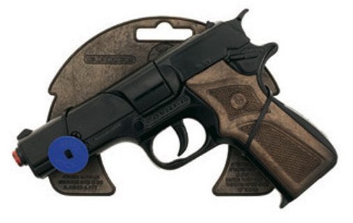 Policejní pistole černá kovová 8 ran
