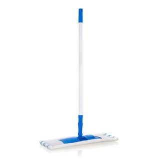 BRILANZ Mop plochý mikrovlákno s teleskopickou tyčí 120 cm, tmavě modrý