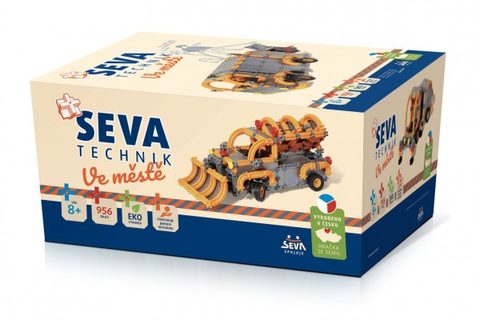 Stavebnice SEVA TECHNIK Ve městě plast 956 dílků v krabici 27x38x18cm