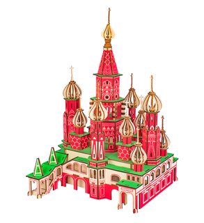 Woodcraft Dřevěné 3D puzzle Chrám Vasila Blaženého barevný