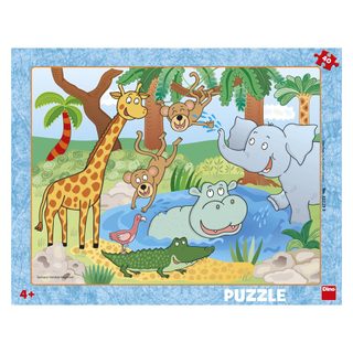 Dino ZVIERATKÁ V ZOO 40 doskové Puzzle