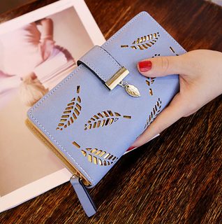 Dámska peňaženka s perím - modrá