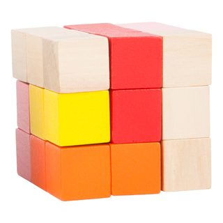 Displej - drevená farba skladacia kocka 1 kus červená