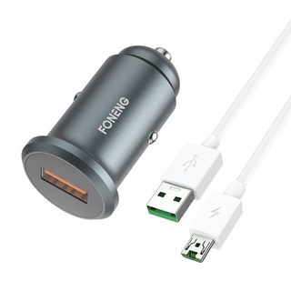 Nabíječka do auta Foneng C15, USB, 4 A + kabel USB na micro USB (šedá)