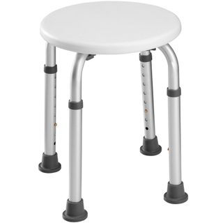 Tectake 402509 Sprchová stolička Round - biely biely hliník