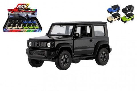 Auto Welly Suzuki Jimny kov/plast 11cm 4 barvy na zpětné natažení 12ks v boxu