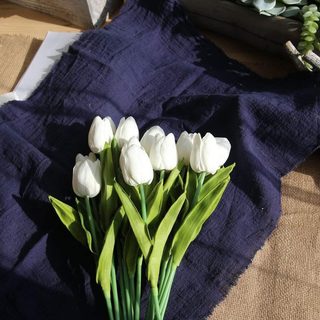 Umelé tulipány 10 ks - biele