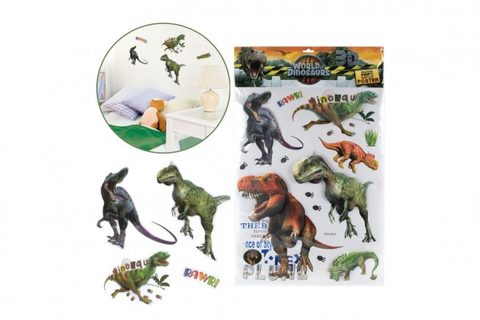 Samolepky na zeď dinosaurus XXL 3D v sáčku 38x63cm