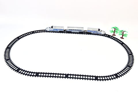 Vlaková dráha, stříbrná, 111cm