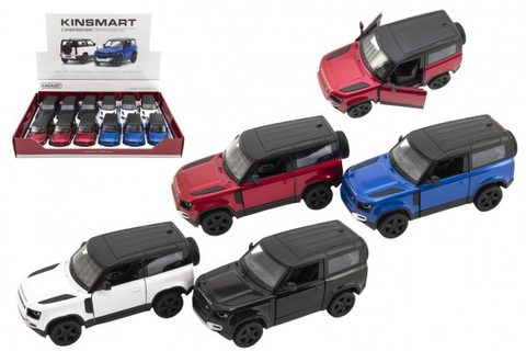Auto Kinsmart Land Rover Defender 90 kov/plast 1:36 12,5 cm pre batoh 4 farby 12ks v krabici