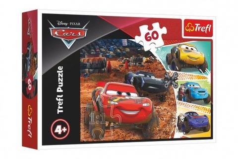 Puzzle Disney Cars 3/McQueen s priateľmi 33x22cm 60 kusov v rámčeku 21x14x4cm