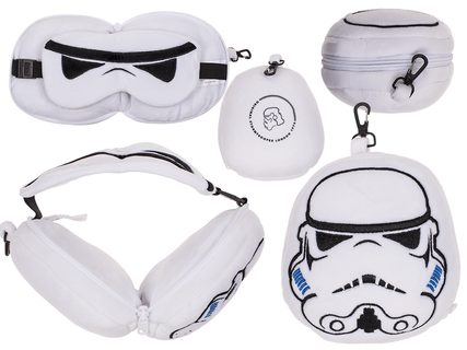 Plyšový cestovný vankúš s očnou maskou, originálny Stormtrooper