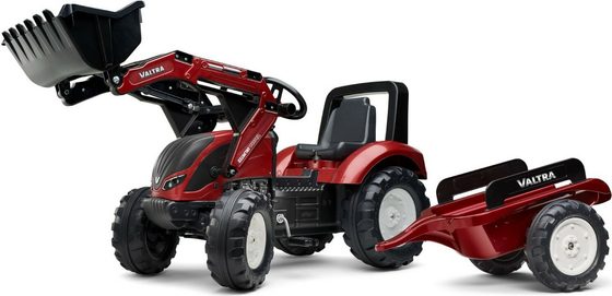 FALK Šlapací traktor 4000 VALTRA S4 s předním nakladačem a vlečkou