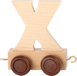 Dřevěný vláček vláčkodráhy abeceda písmeno X