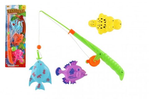 Game Fish/Fisher Magnetic Plastic 3ks+prút plastová 34 cm zmes farieb na karte