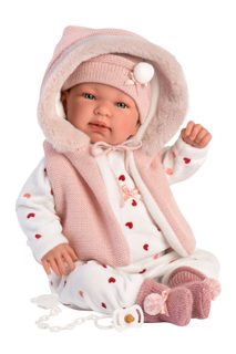 Llorens 84440 NEW BORN - realistická bábika bábätko sa zvuky a mäkkým látkovým telom - 44 cm