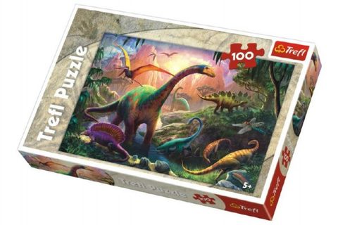Puzzle Dinosaury 100 dielikov 41x27,5cm v krabici 29x20x4cm Cena za 1ks