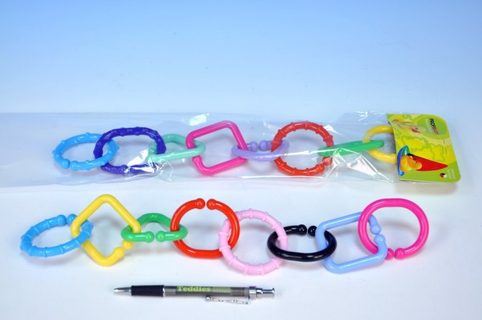 Řetěz na kočárek 8 tvarů plast v sáčku od 0 měsíců
