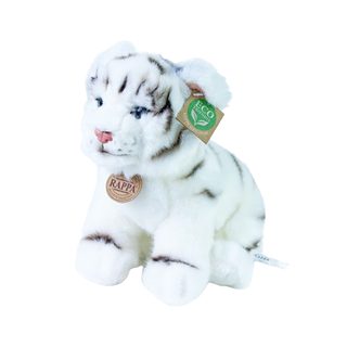 Plyšový tygr bílý sedící 25 cm ECO-FRIENDLY