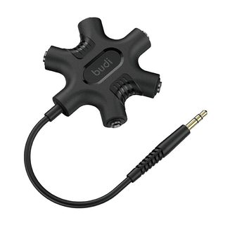 Budi Rockstar Adaptér AUX mini jack 3,5 mm na 5x mini jack 3,5 mm (černý)