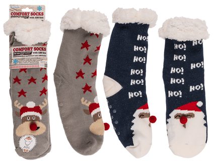 Dámské pohodlné ponožky, sob a Santa Clause