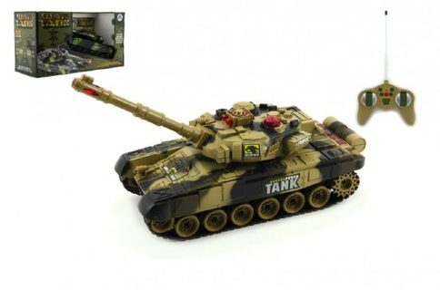 Tank RC plast 25cm s dobíjecím packem+adaptér na baterie asst 2 druhy v krabici
