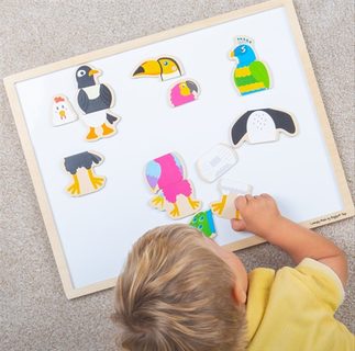 Bigjigs Toys Magnetická tabuľka vtáčie priatelia