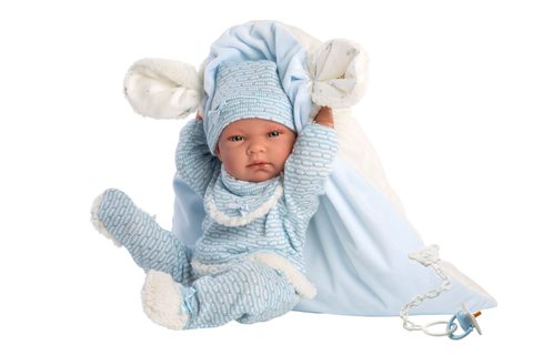 Llorens 73859 NEW BORN chlapček - realistická bábika bábätko s celovinylovým telom - 40 cm