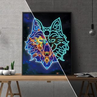 Diamantové maľovanie svietiace v tme - vlk